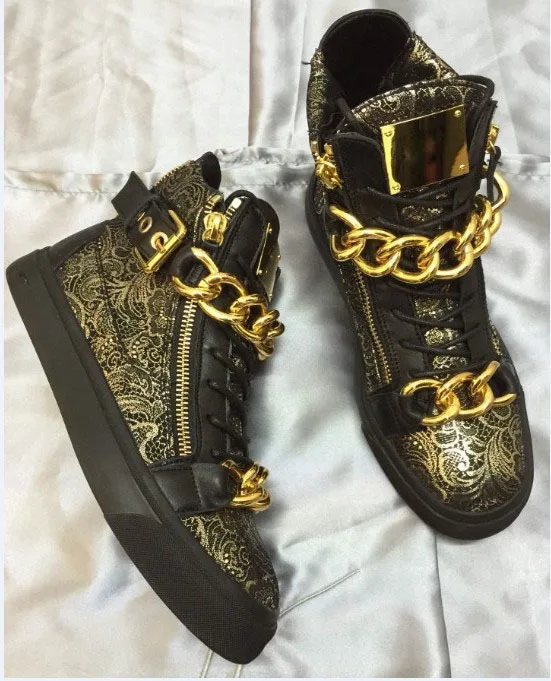 gold designer sneakers