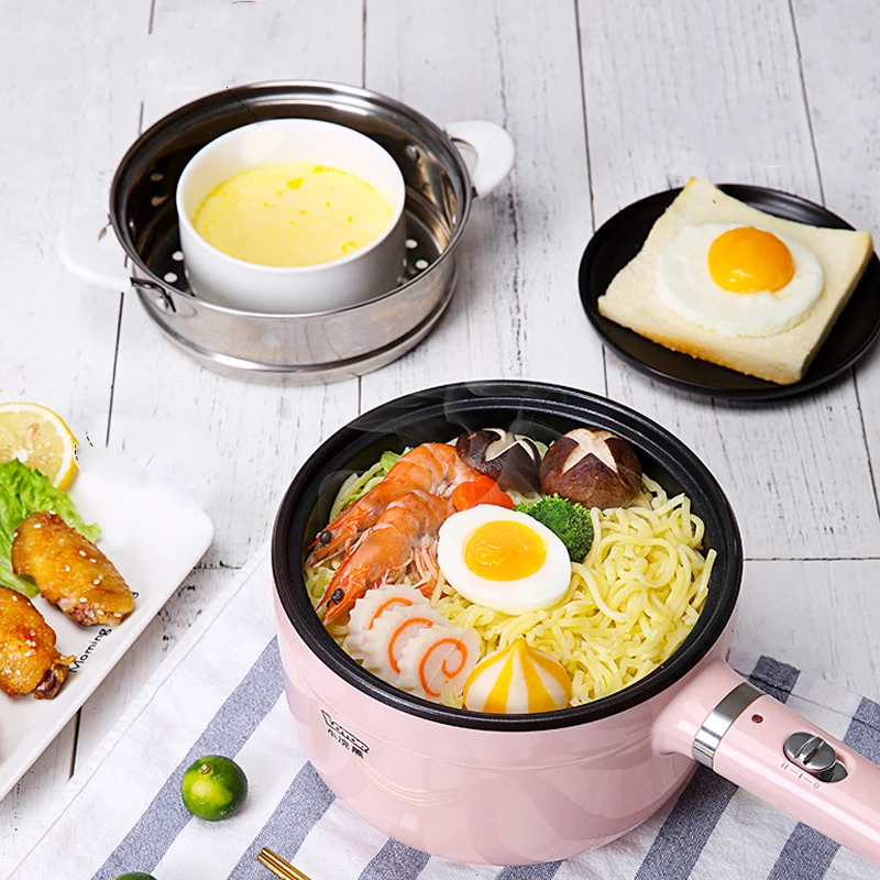 

Electric Cooker Heating Pan Electric Cooking Pot Multifunctional Machine Hotpot Noodles Rice Eggs Soup Steamer Cooking Pot 220v