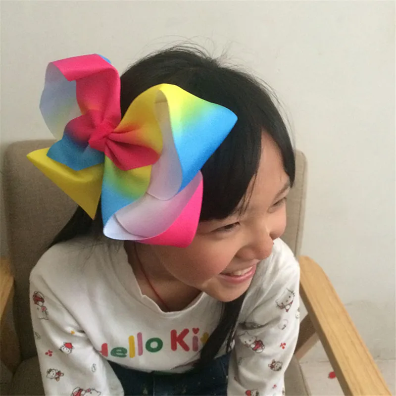 Kids Baby Girl Grosgrain Ribbon hair Bow Clips Rainbow New Design hairpin Infant Headband Children Hair Accessories (3)