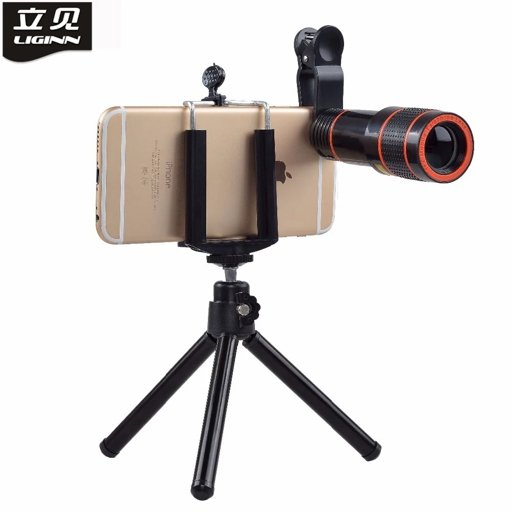 Mobile Phone Telephoto Lens 12X Zoom Optical Telescope Camera Lens with Clips For iphone 5S 6S 7 8X All Phone No Dark Corner