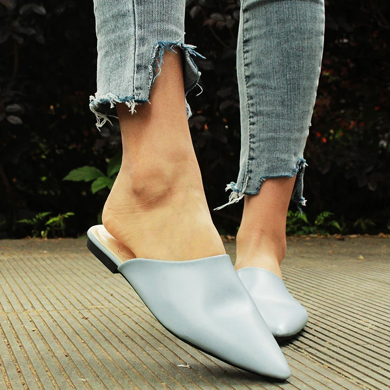 ladies mules flat