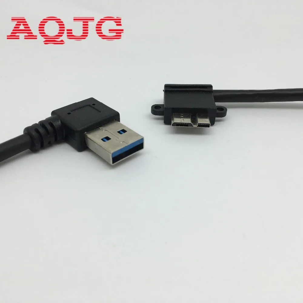 Угловой 90 градусов 25 см 10 контактов синий Универсальный USB 3 0 A штекер AM Для BM Micro B
