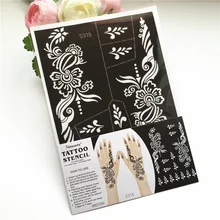 8 шт. трафареты для татуировок хной большой цветок краска для тела, как для рук и ног Аэрограф Для блесток Mehndi тату шаблоны шаблонов 24,5*17 см