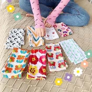 

Women Girls Summer UV Protection Arm Sleeves Floral Cover Long Half Finger Driving Cycling Running Gloves Arm Cover