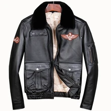 Бренд G2 мужские хлопковые куртки из воловьей кожи, мужская куртка из натуральной кожи. Классический бомбер летного пилота размера плюс