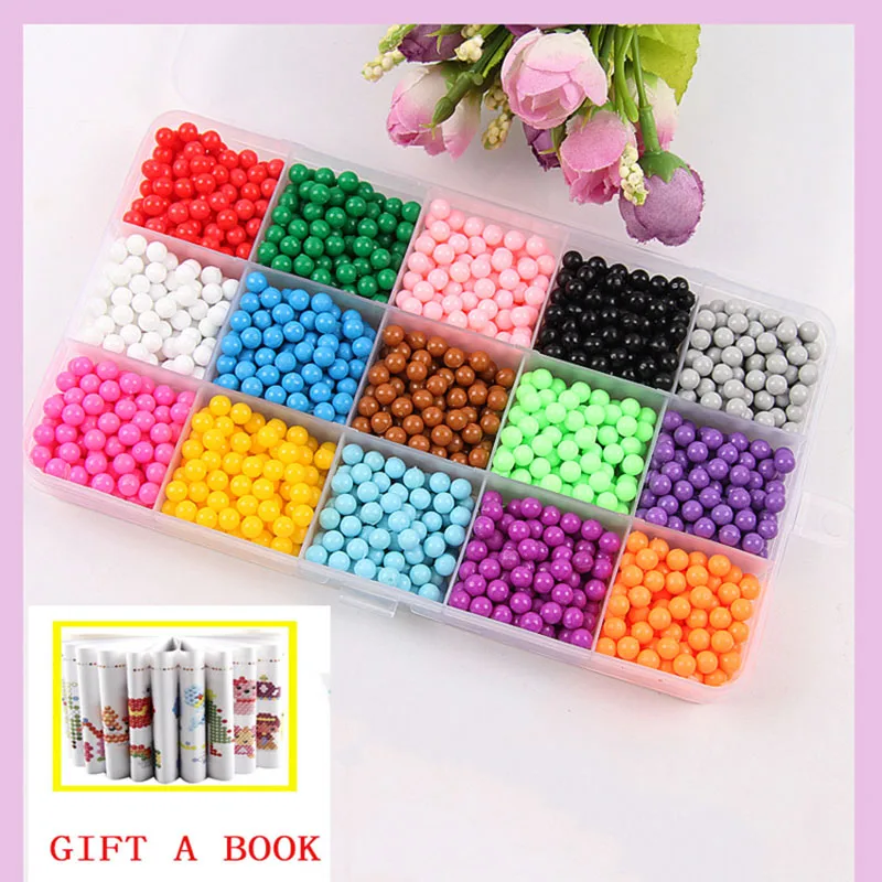 6000pcs 24 colors Refill Beads puzzle Crystal DIY water spray beads set ball games 3D handmade magic toys for children 8