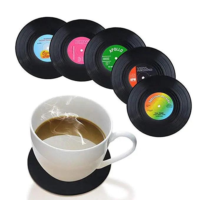 Slingifts 6Pcs/set Retro Drink Coasters Table Cup Mat Home Decor CD Record Coffee Placemat Tableware Gadgets | Дом и сад