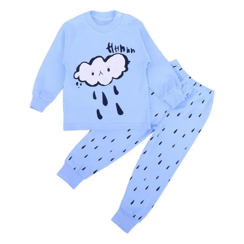 

Diamondo 2pcs Baby Kid Pajama Sets Cartoon Cloud Printed Sleepwear Boys Girls T-shirt+Pants Children's Long Sleeve Home Clothes
