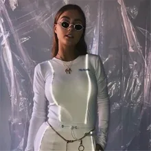 Лучший! Светоотражающая одежда Печатная футболка 2019 Sexy BFF Moon Fluorescent с полным рукавом Kawaii Лучший!