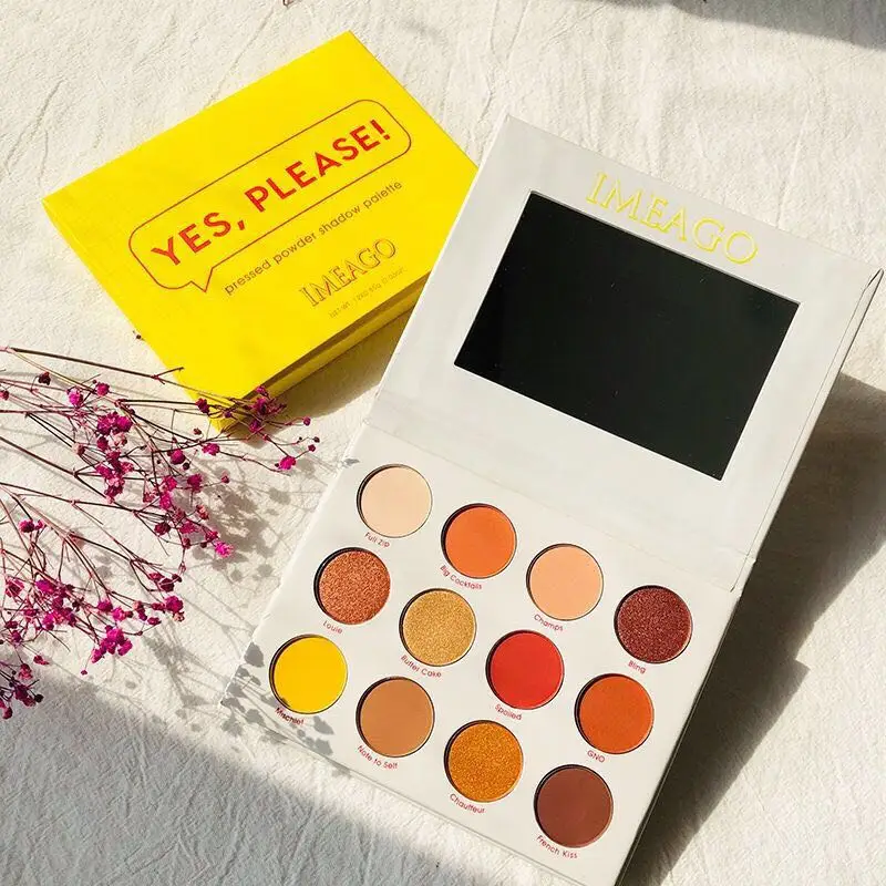 

2019 Eyeshadow Palette Makeup Cosmetics Diamond Glitter Metallic 12 Color Nude Creamy Pigmented Professional Mini Shadow Kit