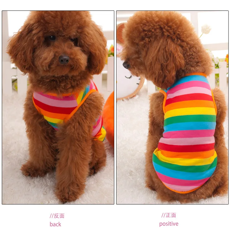 

Cat Puppy rainbow pet vest clothes pet summer clothes pet clothing