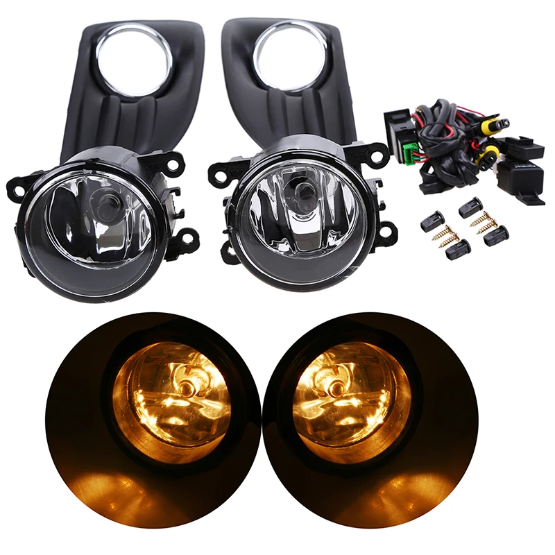 Front Bumper Left and Right Fog Light Lamp Cover Grille Kit for Ford Fiesta Hatchback 5 Door