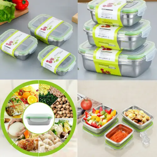 

Practical Portable 1 Layer Stainless Steel Lunch Box Non-toxic Health Sealing Bento Food Container Durable NEW
