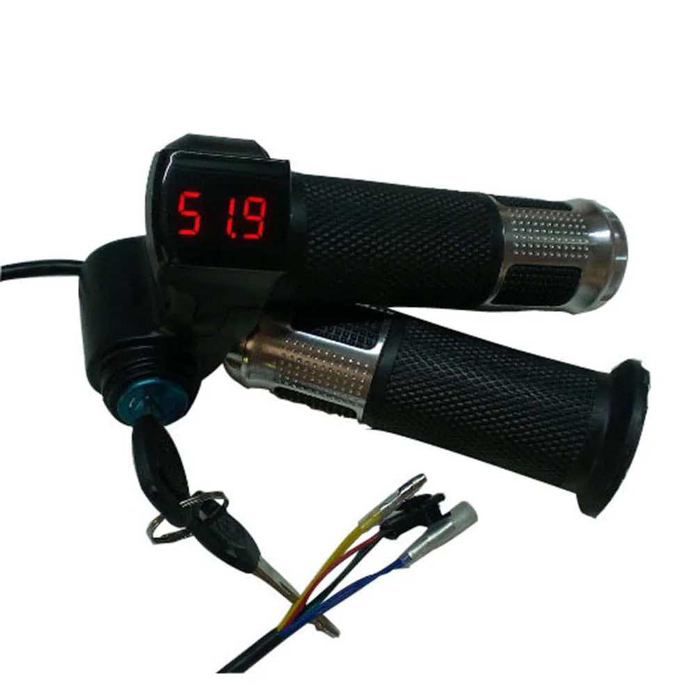 Best 12V/24V/36V/48V/60V/72V ebike throttle with battery power LCD display Switch Handlebar Grips for electric bike/scooter/ebike 1