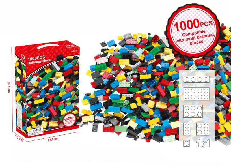 1000Pcs Self Locking Bricks Early Educational Building Block Toys Block