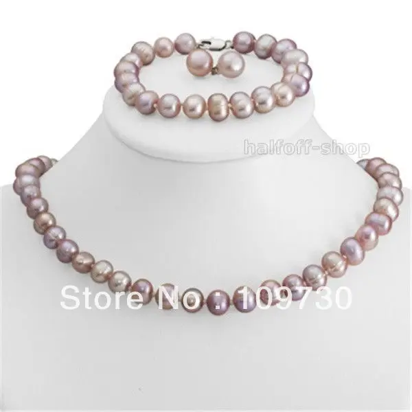 

Jewelry 00366 RARE GENUINE 8-9MM FRESHWATER CULTURED PEARL NECKLACE BRACELET & EARRINGS SET can choose