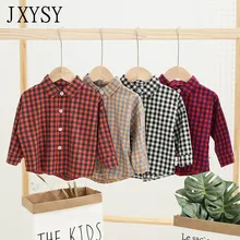 Детские рубашки для маленьких мальчиков коллекция года, весенне-Осенняя детская рубашка для мальчиков, топы с длинными рукавами, модная повседневная клетчатая рубашка для маленьких девочек