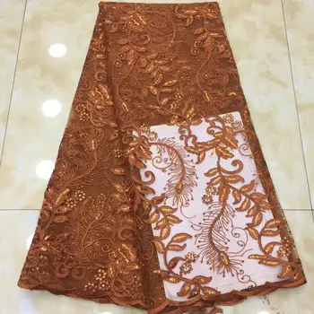 

Latest African Tull Lace Fabrics High Quality 2019 Nigerian Net Lace Fabric with Sequins Lace for Women Dress XZXJUN181