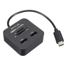 20 шт./лот высокоскоростной USB 3,1 type C USB-C несколько 4 в 1 концентратор комбо TF SD USB кард-ридер