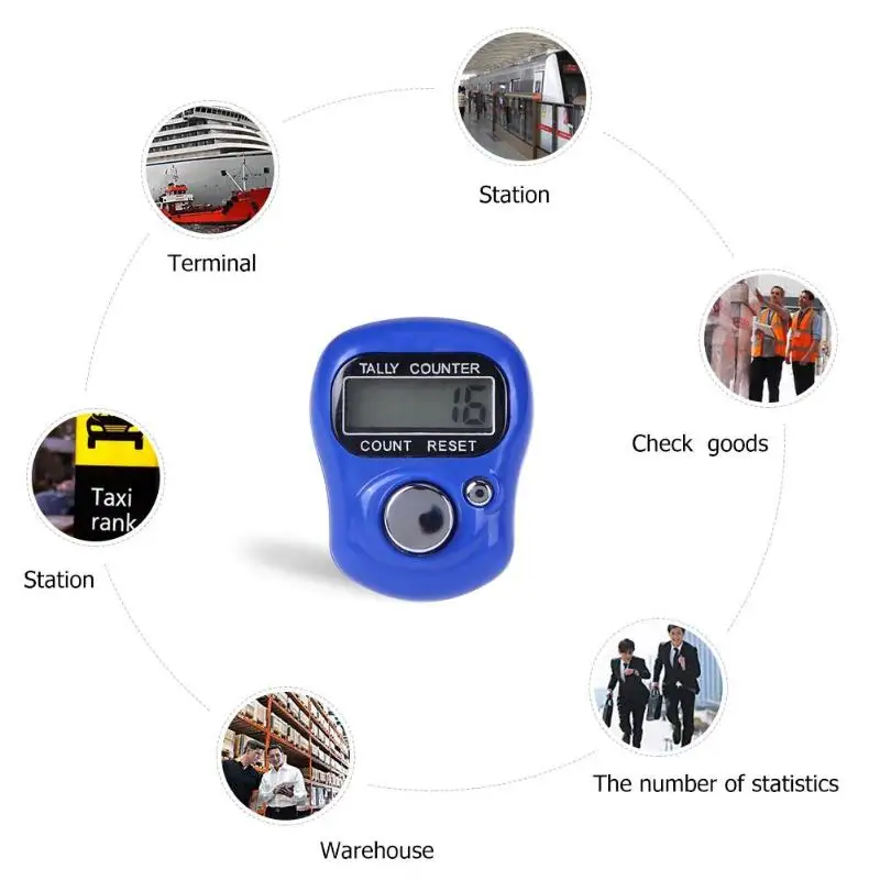 Mini stitch marker and a number of finger meter lcd digital display