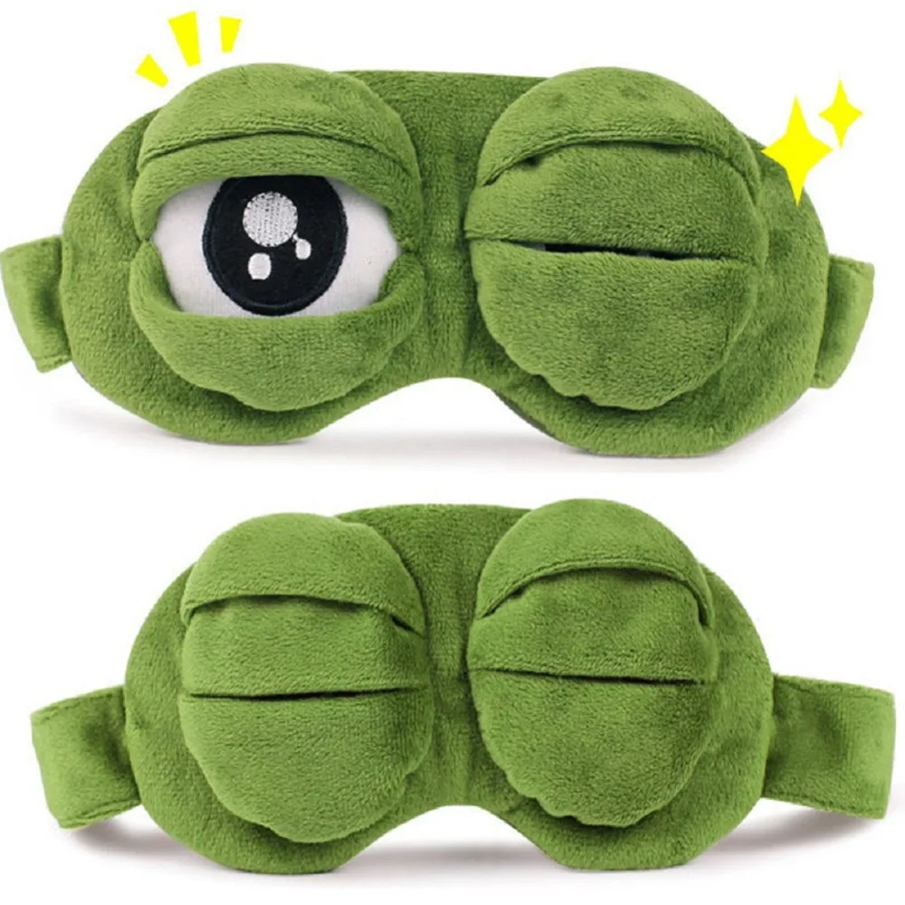 3D маска для сна Sad Frog Отдых Путешествия Расслабление Спящая помощь вслепую ледяное покрытие повязка для глаз маска для сна чехол аниме костюмы для косплея