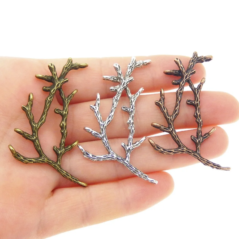 

GraceAngie Mixed Three Colors 15PCS Alloy Branch Handmade Holes Charms Jewelry Finding Accessory Crafts 52*35MM 37993