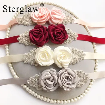 

270x2cm New Female White Flower Belts For Woman Girl Bridal Prom Dress Accessories Bridesmaid Sash Floral women's belts C017