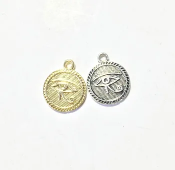 

Eruifa 20pcs 15mm Eye Coin Zinc alloy Jewelry DIY Charms Pendant Necklace,Bracelets,Earrings 2 Colors