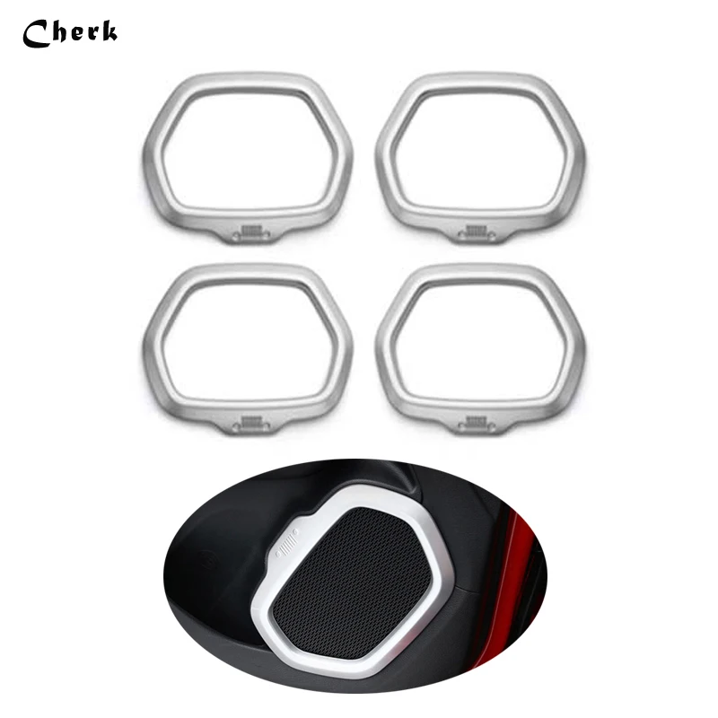 For Jeep Renegade 2015 2016 ABS Chrome Matt Inside Door Speaker Frame