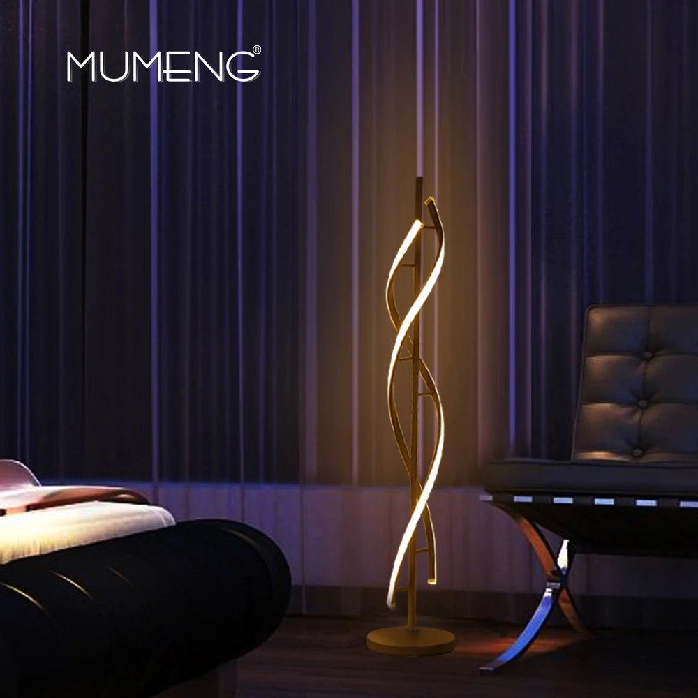 Светодио дный светодиодная спиральная Напольная Лампа 100 В 240 для гостиной стоящий полюс свет 2 модели для семейной комнаты спальни и офисы