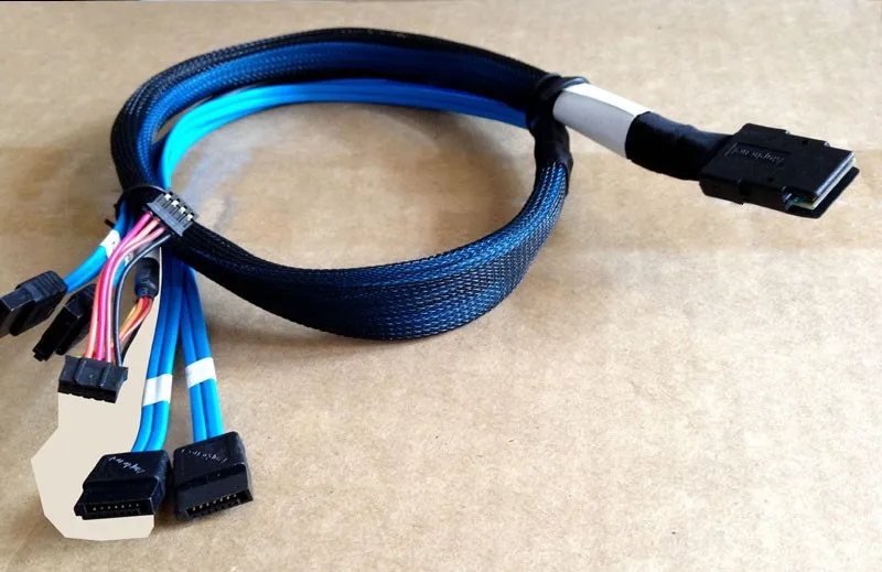 Бесплатная доставка 6Gb Mini SAS SFF 8087 4x SATA + 5Pin (4Pin) SGPIO кабель для передачи данных 75