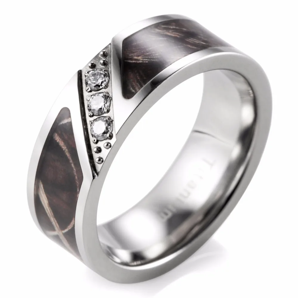 Shardon 7mm Realtree Gr Camo Engagement Ring With Three Cubic Shardon 7mm Realtree Gr Camo Engagement Ring With Three Cubic Zirconia Anium Wedding For Men Women In Rings From Jewelry