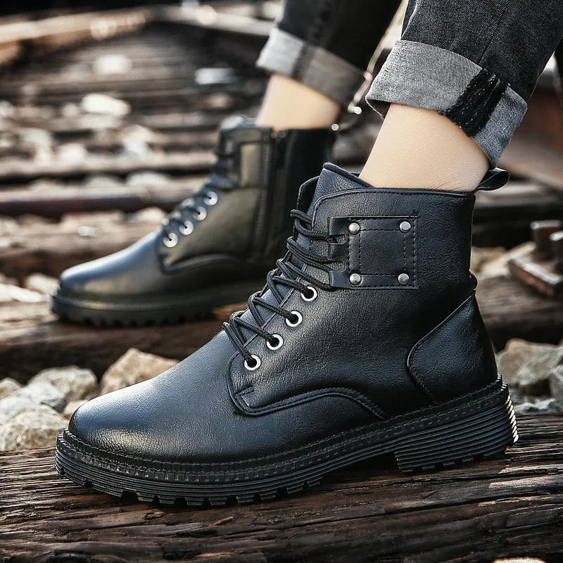 Мужские ботинки Martens весна осень рабочие безопасные мужские черные коричневые на