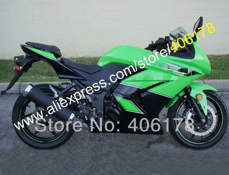 Hot Sales,For Kawasaki EX250R 08-12 2008 2009 2010 2011 2012 Ninja EX250 EX 250 Green black Fairing Kit (Injection molding)