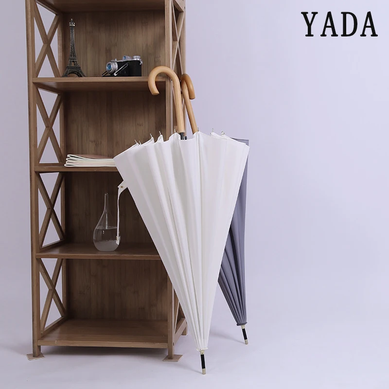 

YADA 16K Long Wood Curved Handle Umbrella Golf Automatic Umbrella For Men Women Protection Rain Sun Business Umbrella Mens YD120