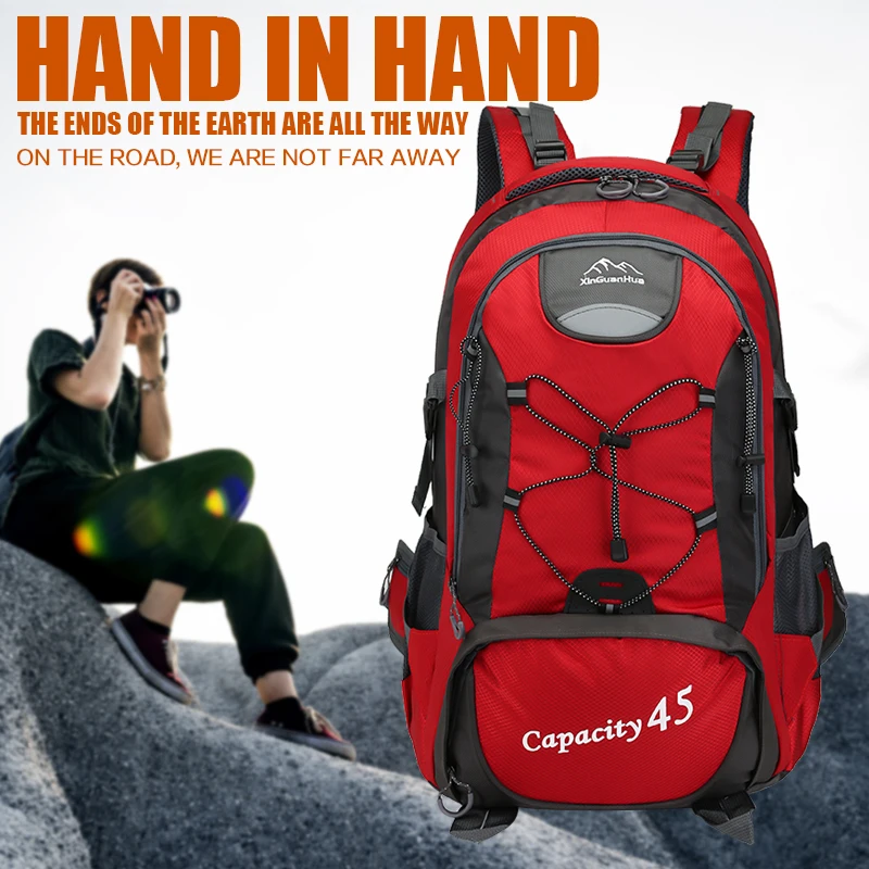 

Backpack for Climb Mountaineering Cycling Gear Waterproof Nylon 4 Color Camping Hiking Sports 45L Bag Day Pack 15.6 Inch Laptop