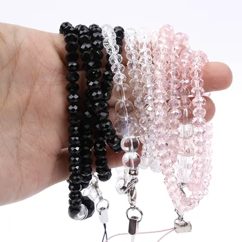 

1PC NEW Women Bling Neck Crystal Beads Lanyard Strap Mobile Phone Straps Key Holder ID Name Card Badge Holder Clip