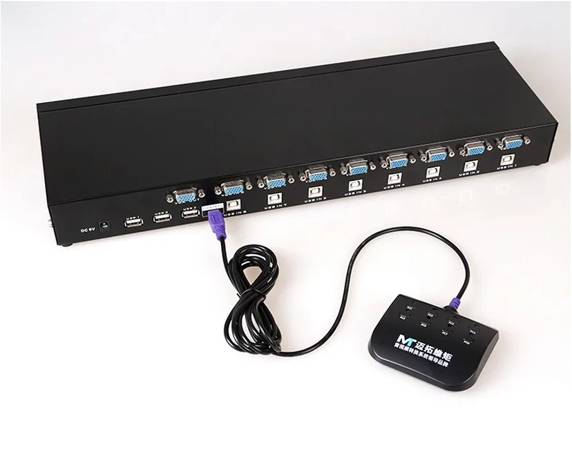 

NEW Upgraded MT-801UK 8 Ports USB 2.0 Manual KVM SWITCH VGA Hot plug 1920*1440 19' Rack w. Desktop Controller w. Cables