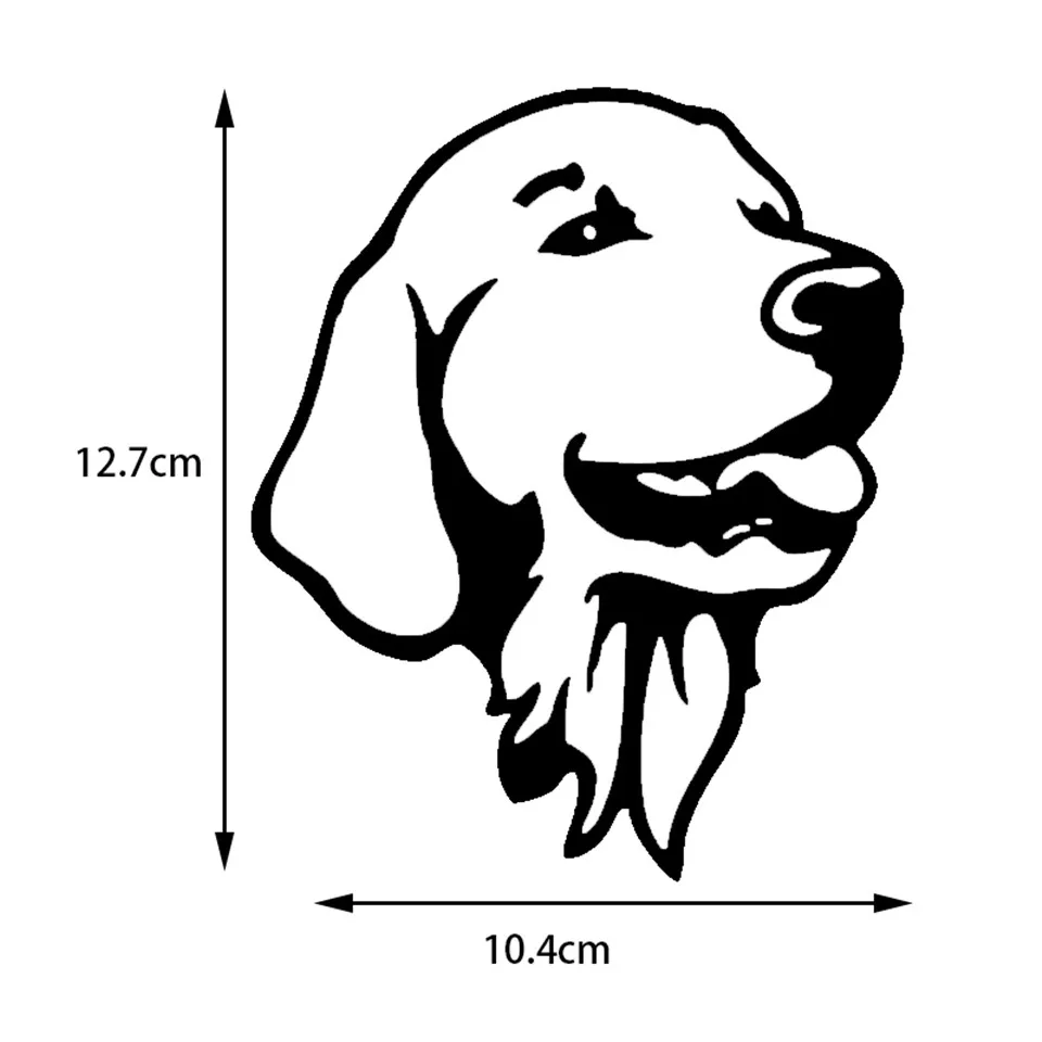 10.412.7CM Golden Retriever Head Portrait Dog Pet Vinyl Decal Window Decoration Car Sticker BlackSliverlaser (1)