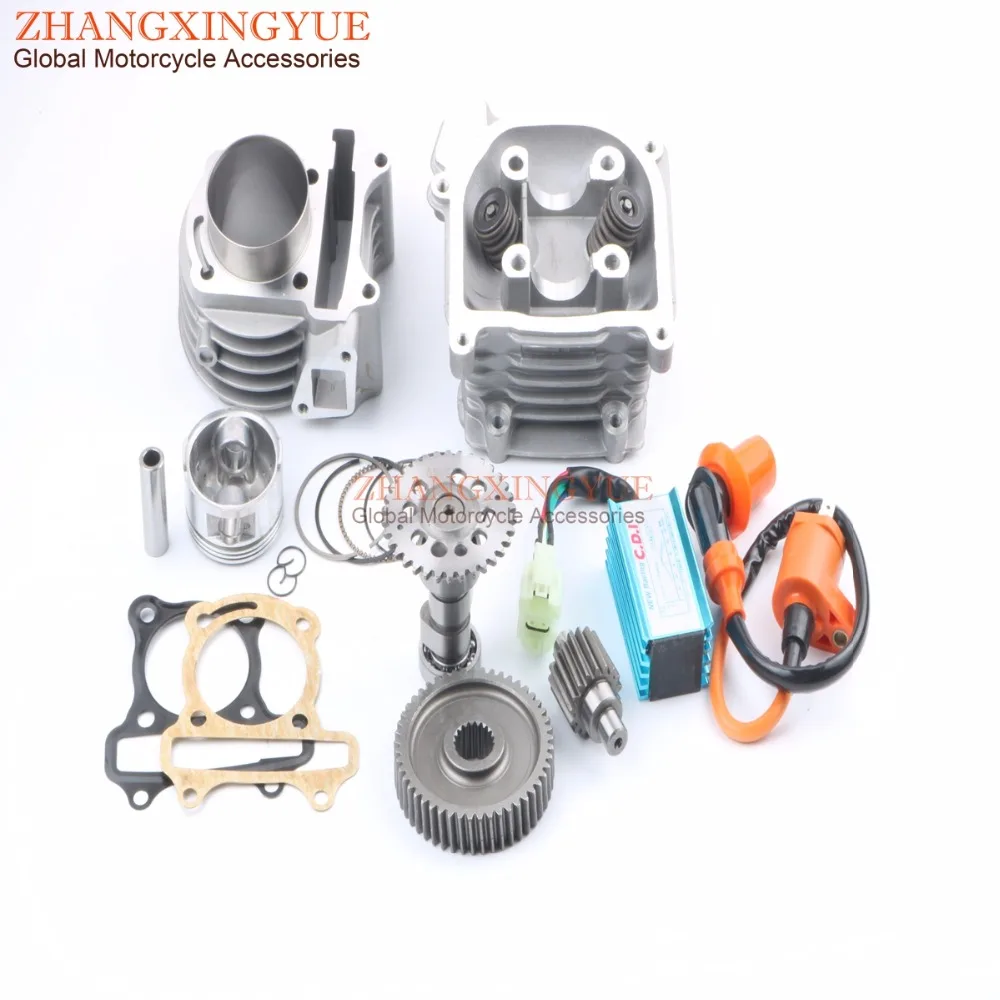 52mm Big Bore Performance Kit & A9 Cam & AC CDI Fan for Chinese GY6 50cc Upgrade 105cc 139QMB Scooter 4T