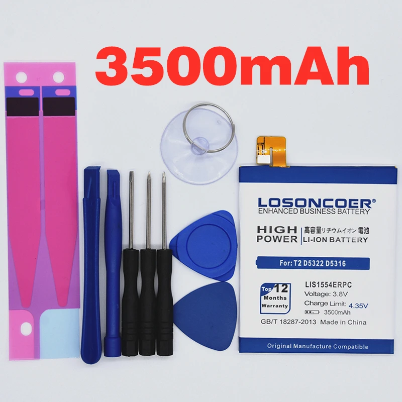 

100% Original LOSONCOER LIS1554ERPC 3800mAh For Sony Xperia T2 Ultra Dual D5316 XM50T D5322 XM50H D5303 Li-ion Phone Battery