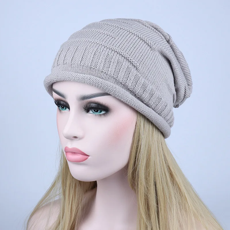 Winter Spring Hats Simple Design Solid Color Knitted Hat Unisex Winter