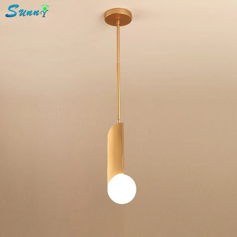 Post Modern Gold Pendant Lights Nordic Glass Hanging Lamp for Home Decor Bedroom Lamp Modern Loft Industrial Droplight Fixtures