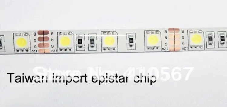 DHL FedEx 12 В 5050 SMD светодиодные полосы света 780-900LM/метр большой бренд настоящий Epistar чип водонепроницаемый белый/теплый белый 60 светодиодный s/метр