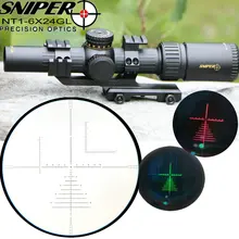 SNIPER NT 1-6X24 GL охотничьи оптические прицелы тактический оптический прицел красный/зеленый 5 уровень с подсветкой FMC покрытие Trail Rifle Scope