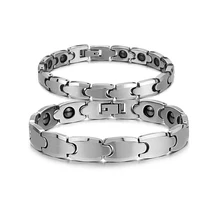 Delicate Charmy New Hot Sale Fashion Health Energy Stone Chain Couple Tungsten Steel Bracelets for Women Men CS945