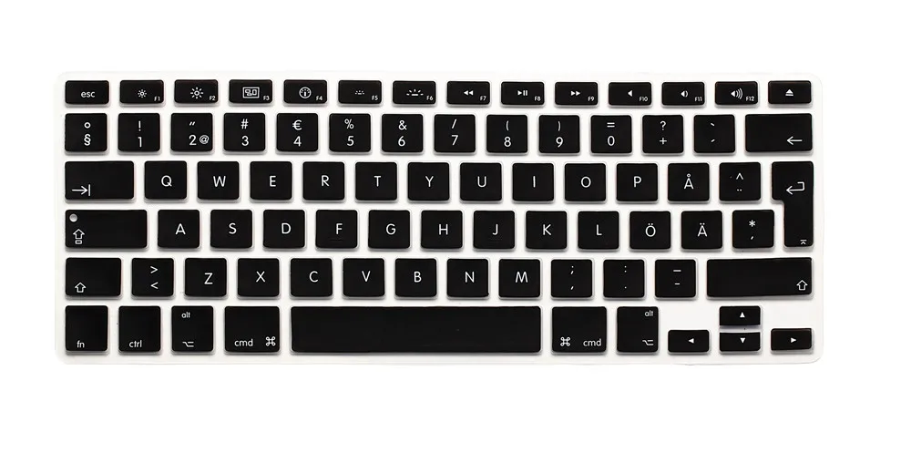 Силиконовый чехол для Apple MacBook air Pro 13 15 17 шведская надпись клавиатуры EU/UK защитная