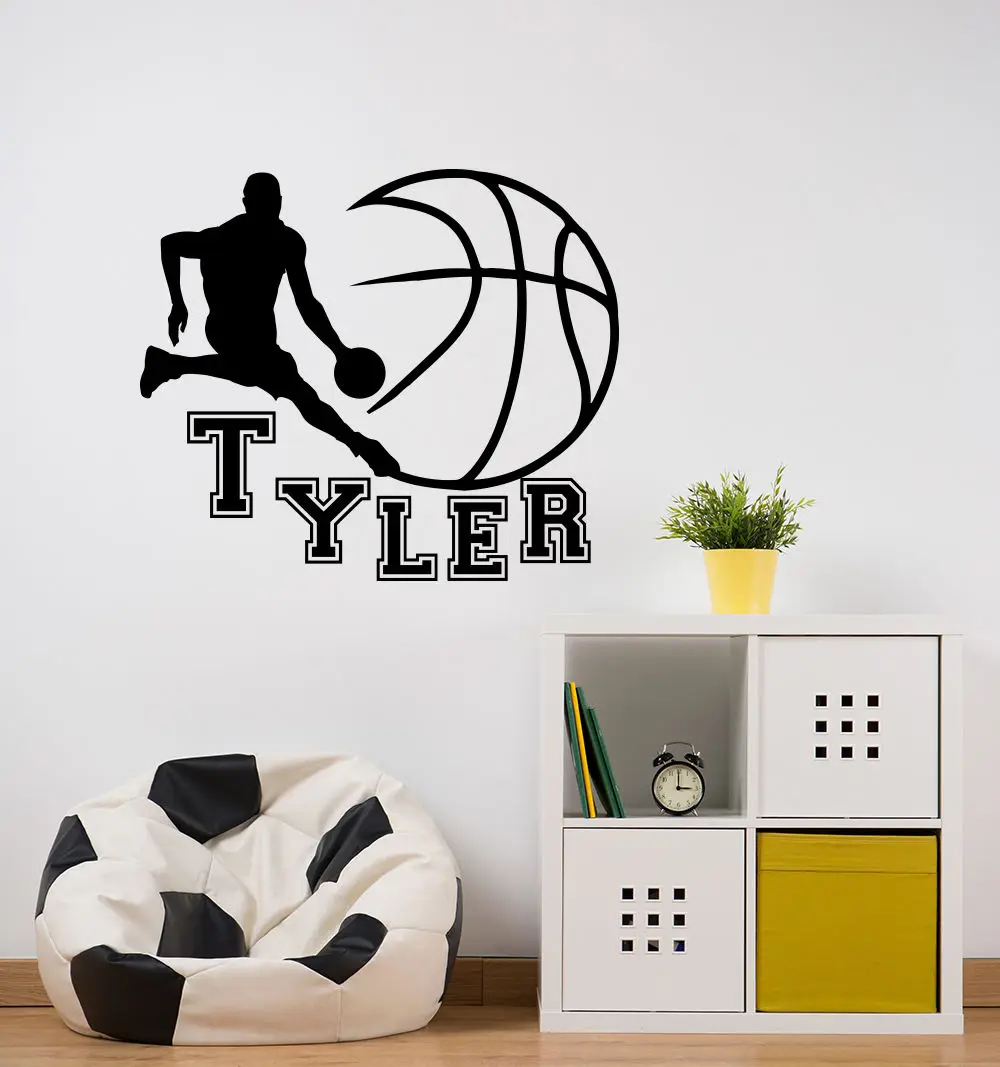 Name Wall Decals Kids Basketball Player Decals Boys Nursery Decor
