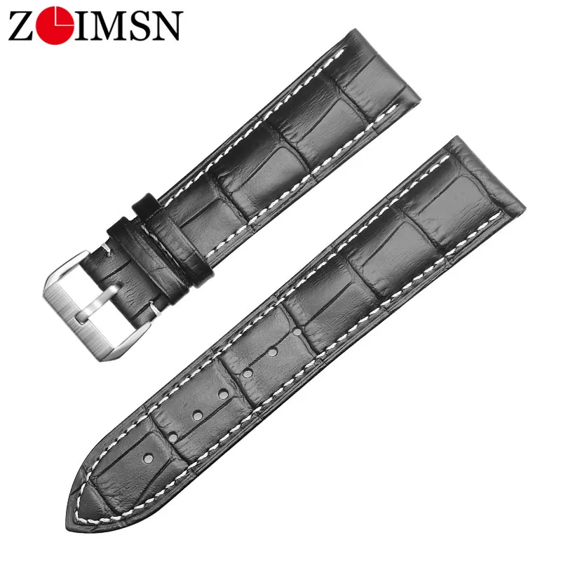 Ремешок для часов ZLIMSN из натуральной кожи браслет Tissot Seiko DW Longines samsung gear huawei Watch GT 16