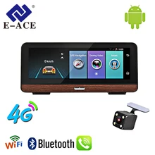 E-ACE E03 di Navigazione GPS Per Auto Tracker 4G Auto DVR Videocamera vista posteriore con L’obiettivo Doppio 8 Pollici Android 5.1 ADAS Video registratore Navigatori